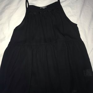 Black loose halter top tank top